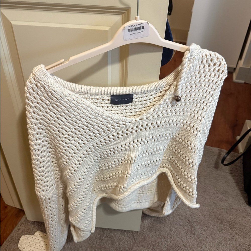 White Crochet Sweater
